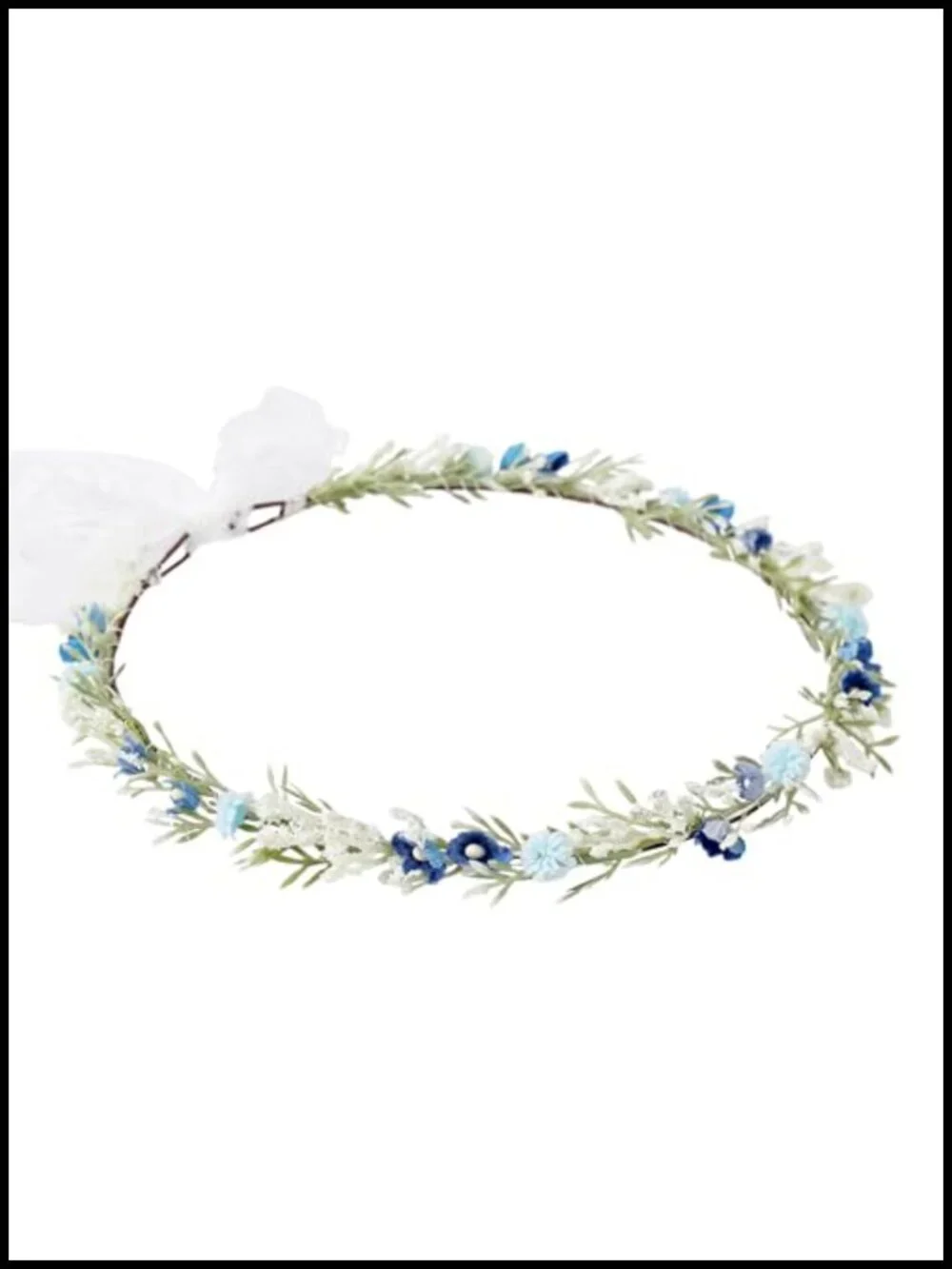 Blue Flower Crown Headband Renaiss